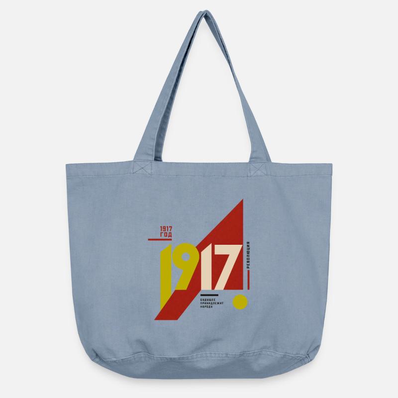 Constructivist 1917 -  Russian Revolution - Vintage-washed Shopper - vintage light blue