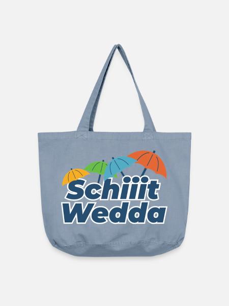 Farbige Regenschirme Comic Stil (Scheiß Wetter) - Vintage-Washed Shopper - vintage light blue