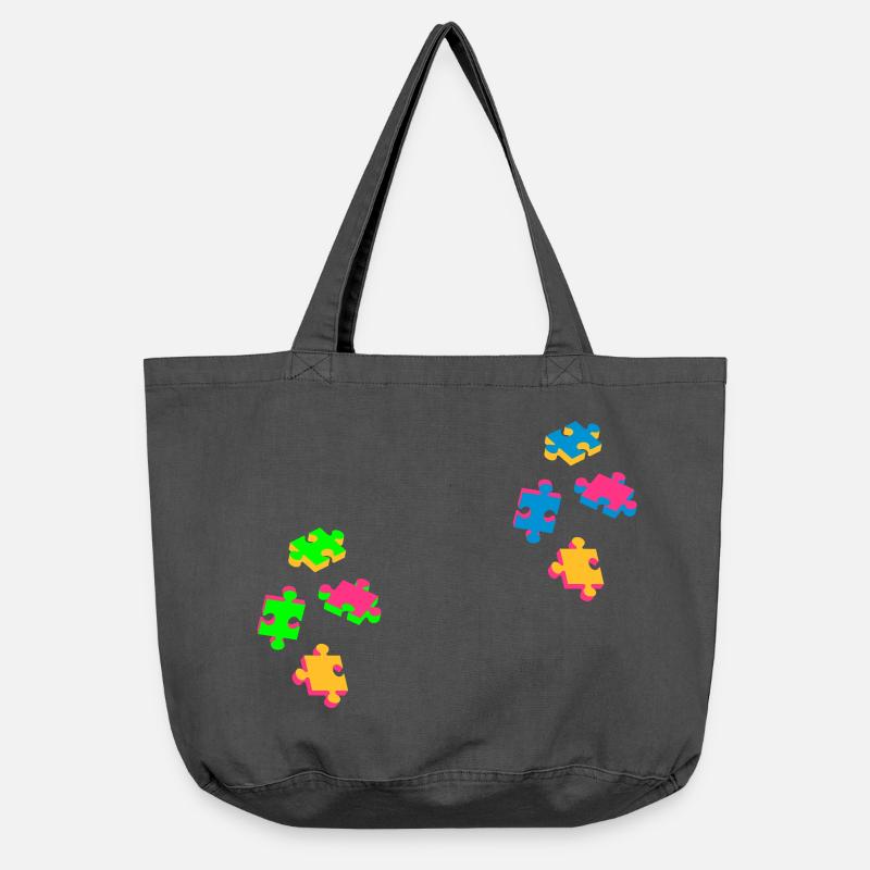vier Puzzleteile - Vintage-Washed Shopper - Vintage Schwarz