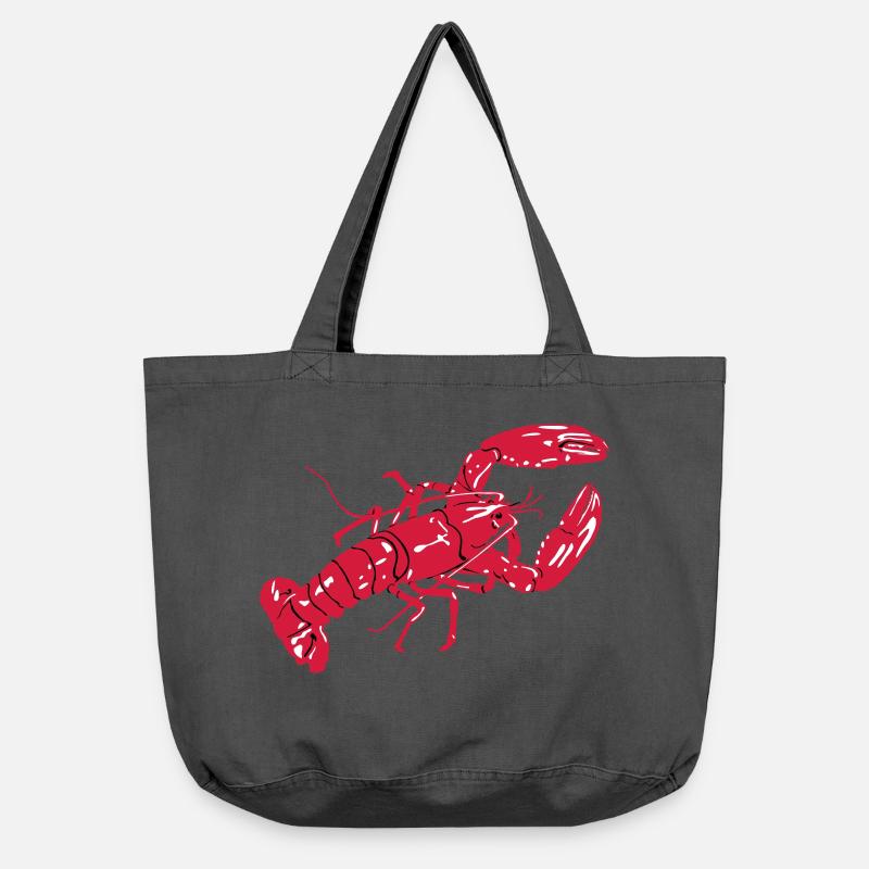 LobsterColoredTee - Vintage-washed Shopper - vintage black