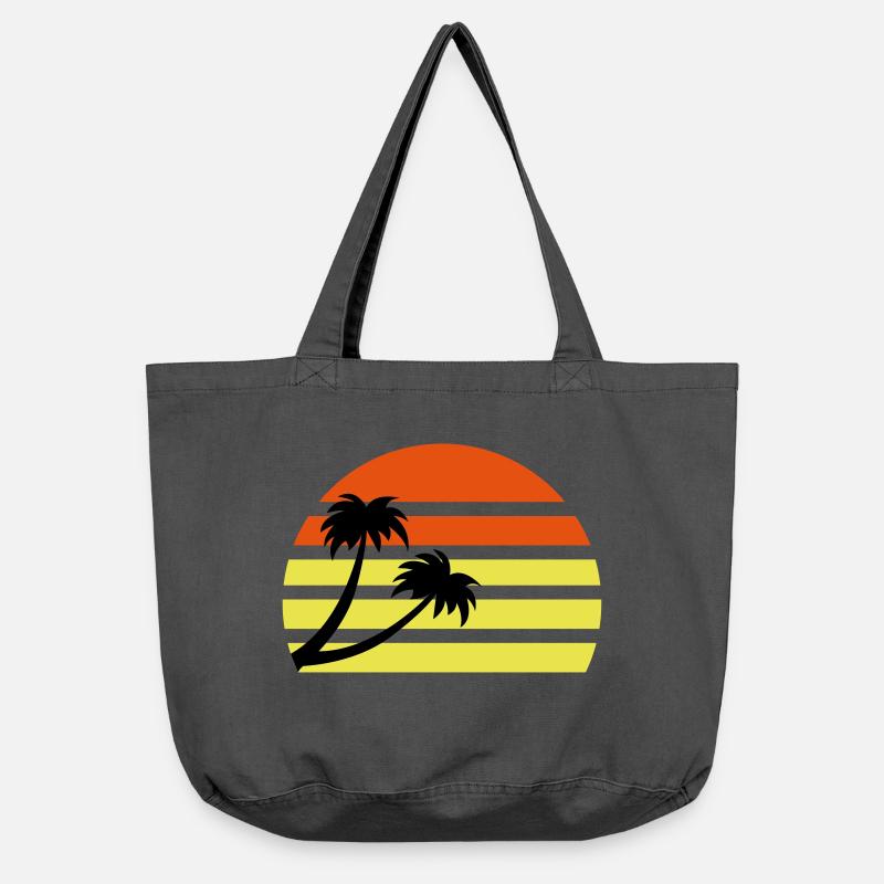 palmen_02 - Vintage-Washed Shopper - Vintage Schwarz