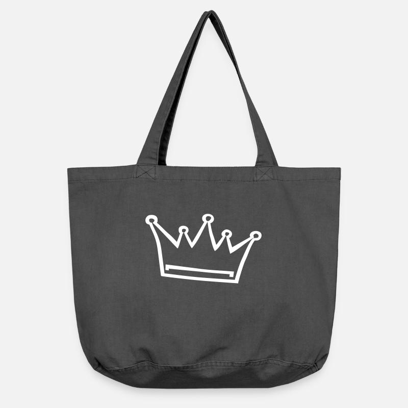 Krone, Krönchen, Gaukler, Prinz, Prinzessin - Vintage-Washed Shopper - Vintage Schwarz