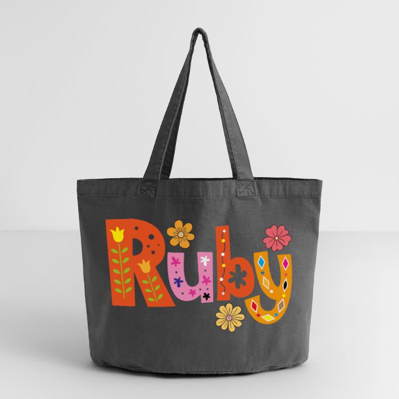 Personalized Ruby Name Vintage-washed Shopper