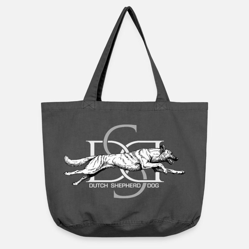 Dutchie - Dutch Shepherd Dog - Vintage-washed Shopper - vintage black