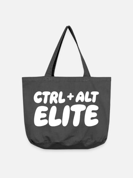 Ctrl Alt Elite: Keyboard Gamer Tee - Vintage-Washed Shopper - Vintage Schwarz