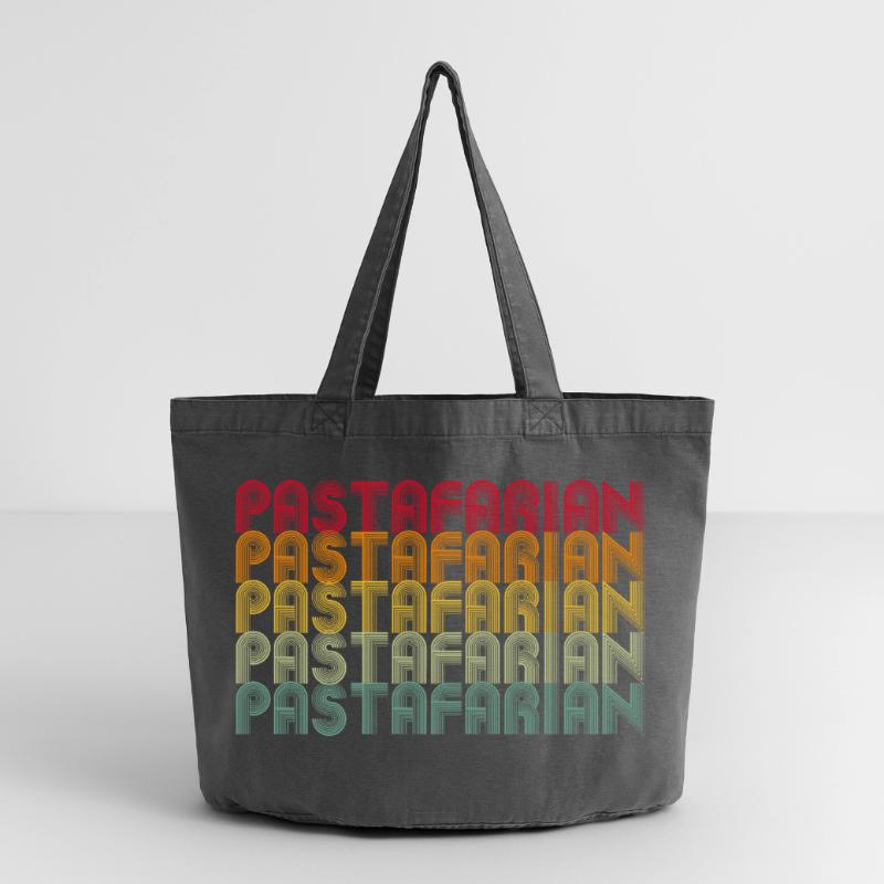 Rainbow Font Stack Pattern Vintage-washed Shopper