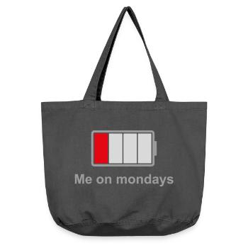 Low Battery Mondays – Low Energy Mood - Vintage-washed Shopper - vintage black - Front