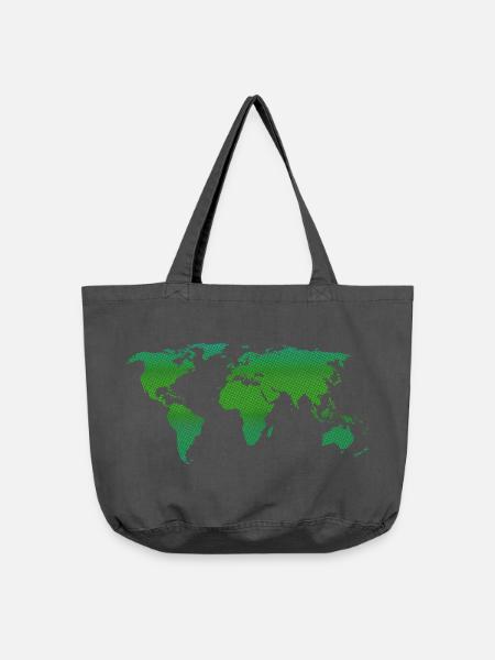 Green World - Vintage-Washed Shopper - Vintage Schwarz