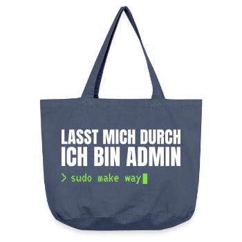 Lasst mich durch, ich bin Admin – Sudo Make Way - Vintage-Washed Shopper - Vintage Denim - Vorne