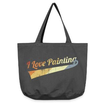 J’aime peindre - Sac cabas vintage délavé - noir vintage - Devant