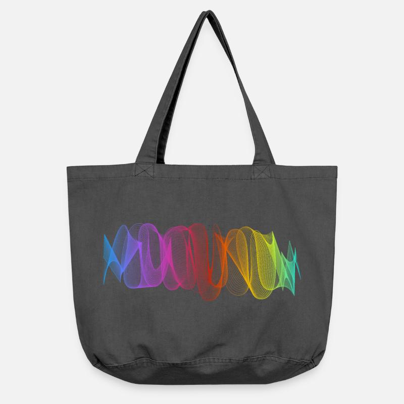 Lignes abstraites Design 10 - Sac cabas vintage délavé - noir vintage