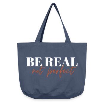 Be Real Not Perfect ! - Vintage-Washed Shopper - Vintage Denim - Vorne
