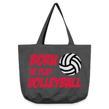 Born to play Volleyball - Vintage-washed Shopper - vintage black - Front