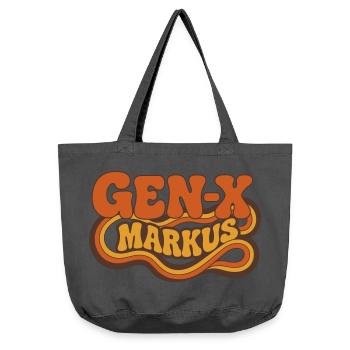 Gen-X Markus Retro Logo - Vintage-Washed Shopper - Vintage Schwarz - Vorne