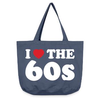 I Love Heart Sixties Retro Typography - Vintage-washed Shopper - vintage denim - Front