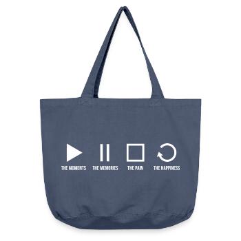 Pleine conscience, moments, souvenirs, bonheur - Sac cabas vintage délavé - vintage bleu jeans - Devant