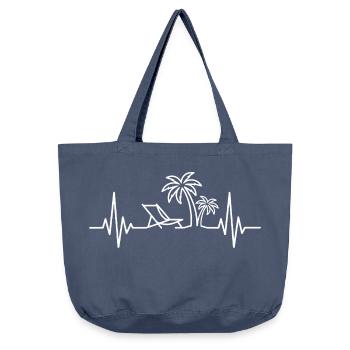 Sommerferien Palmen – Heartbeat Line - Vintage-Washed Shopper - Vintage Denim - Vorne