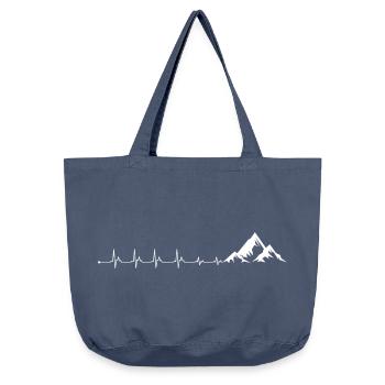 Heartbeat Mountain - Vintage-washed Shopper - vintage denim - Front
