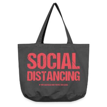 Soziale Distanzierung - Vintage-Washed Shopper - Vintage Schwarz - Vorne