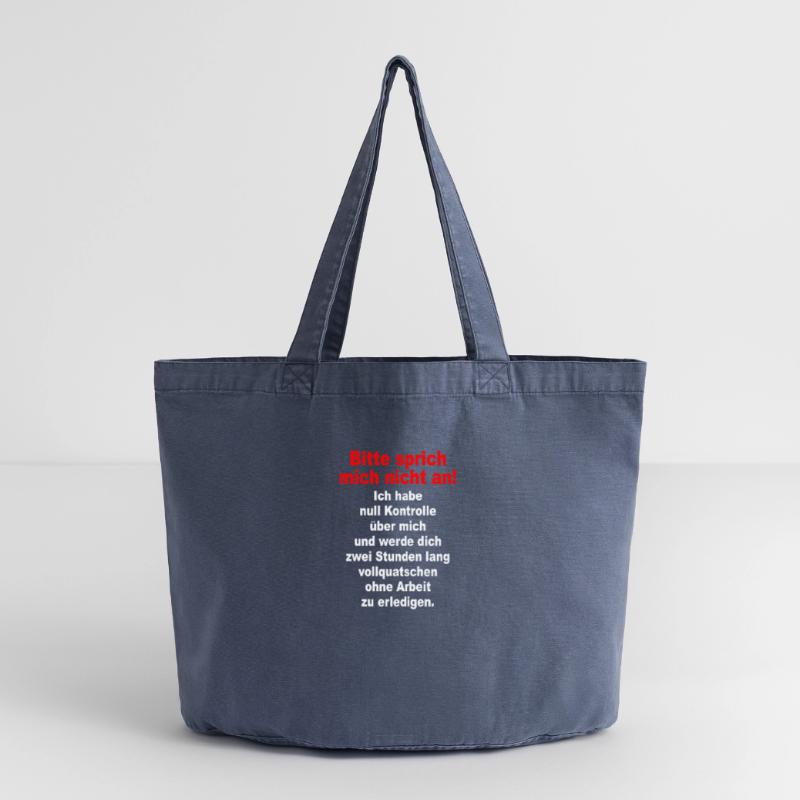Please Don't Talk To Me Irony Sarcasm Office Vintage-washed Shopper