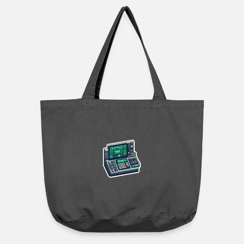 Retro Computer Console Neon - Vintage-Washed Shopper - Vintage Schwarz