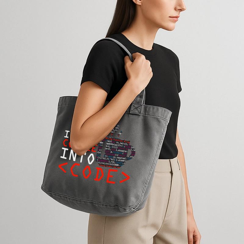 Programmers generate code from coffee Vintage-washed Shopper