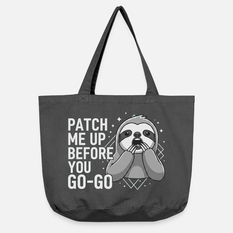 Patch Me Up Cyber Security Faultier - Vintage-Washed Shopper - Vintage Schwarz