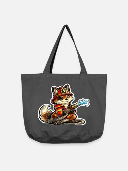 Fuchs Feuerwehrheld im Einsatz - Vintage-Washed Shopper - Vintage Schwarz