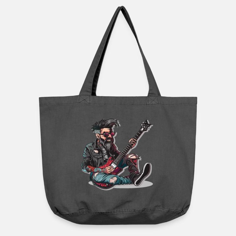 Rock - Rock and Roll - Sac cabas vintage délavé - noir vintage