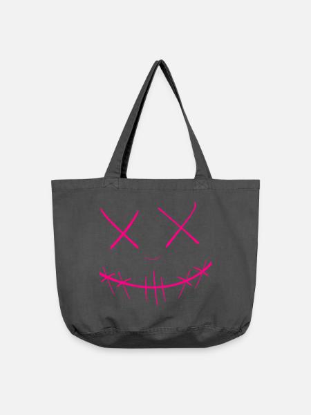 Gesicht - Vintage-Washed Shopper - Vintage Schwarz