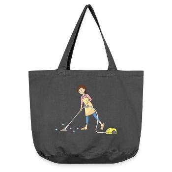 putzen cleaning putzfrau broom wischmop61 - Vintage-Washed Shopper - Vintage Schwarz - Vorne