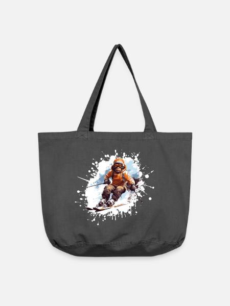 Affe Ski Skifahren - Vintage-Washed Shopper - Vintage Schwarz