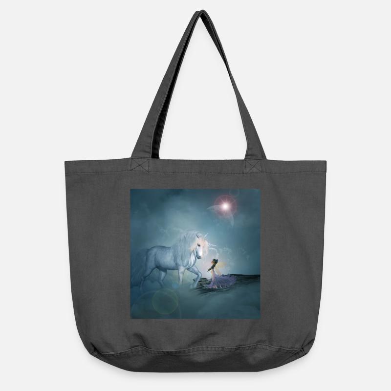 Wunderbares Einhorn mit Fee - Vintage-Washed Shopper - Vintage Schwarz