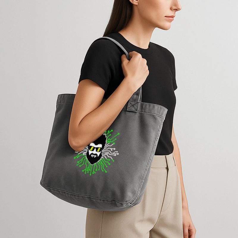 Computerfreak Developer Open Source Code Skripting Vintage-Washed Shopper