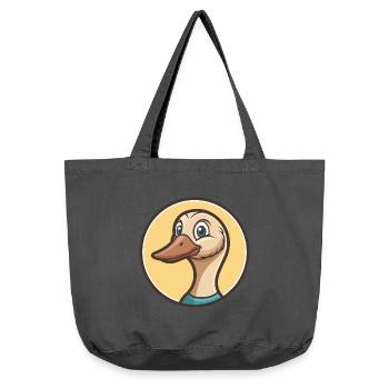 Gans Kawaii Cartoon Figur Tier Haustier Gesicht - Vintage-Washed Shopper - Vintage Schwarz - Vorne