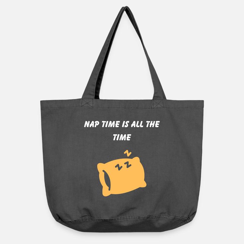 Citation créative sur la sieste et le repos - Sac cabas vintage délavé - noir vintage
