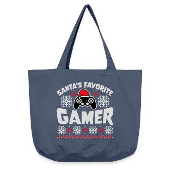 La manette de jeu préférée du Père Noël Nerd de Noël - Sac cabas vintage délavé - vintage bleu jeans - Devant