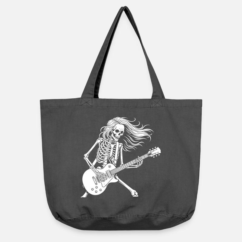 Rock Star Skeleton Guitar Playe - Vintage-Washed Shopper - Vintage Schwarz