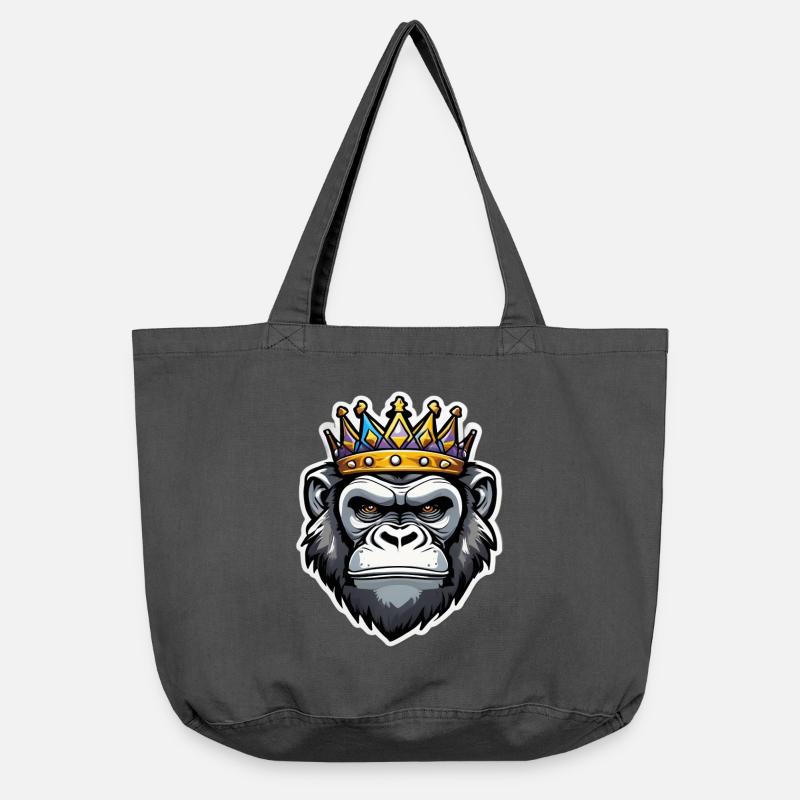 Kaiserlicher gekrönter Gorilla - Vintage-Washed Shopper - Vintage Schwarz