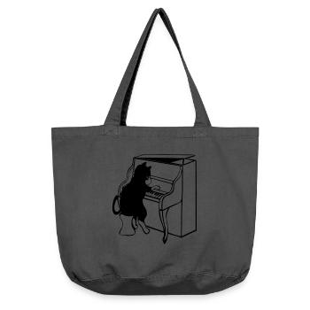 Katze Klavier Musik - Vintage-Washed Shopper - Vintage Schwarz - Vorne