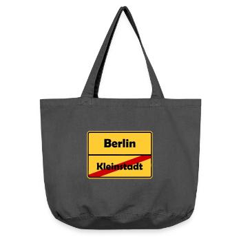 Umzug nach Berlin! Ortsschild Design. - Vintage-Washed Shopper - Vintage Schwarz - Vorne