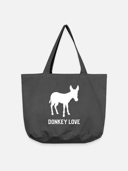 Esel Liebe - Vintage-Washed Shopper - Vintage Schwarz
