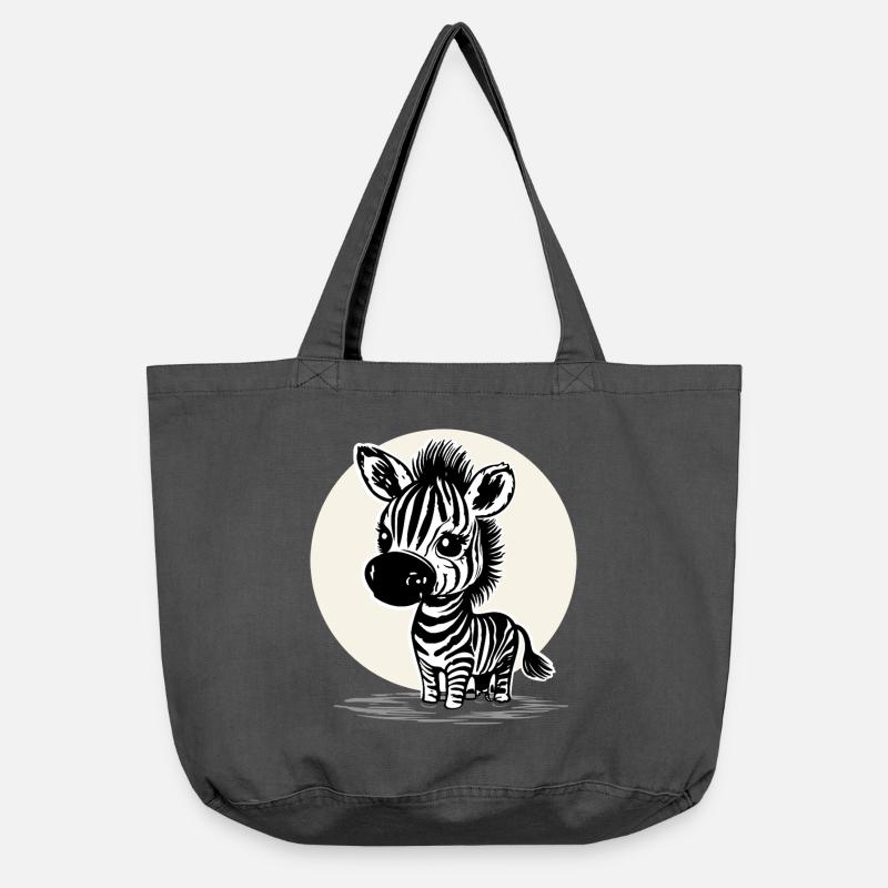 Zèbre mignon – Motif d’animal mignon - Sac cabas vintage délavé - noir vintage