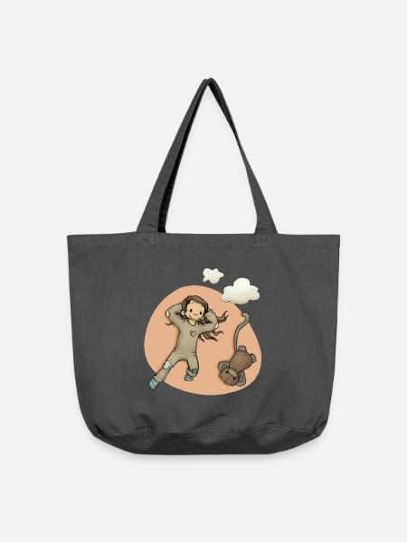 Anouk Mit Affi Beim Träumen - Vintage-Washed Shopper - Vintage Schwarz
