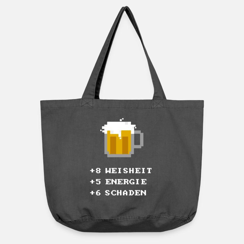 Bier Attribut - Vintage-Washed Shopper - Vintage Schwarz