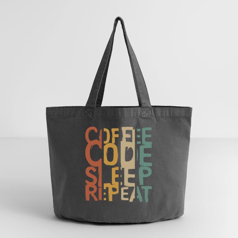 Coffee Code Sleep Repeat – Developer Design Vintage-washed Shopper
