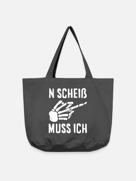 N Scheiß muss ich – Mittelfinger - Vintage-Washed Shopper - Vintage Schwarz