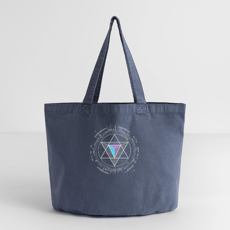 nerd CPU pyramide illuminati game wow hacker code Vintage-Washed Shopper