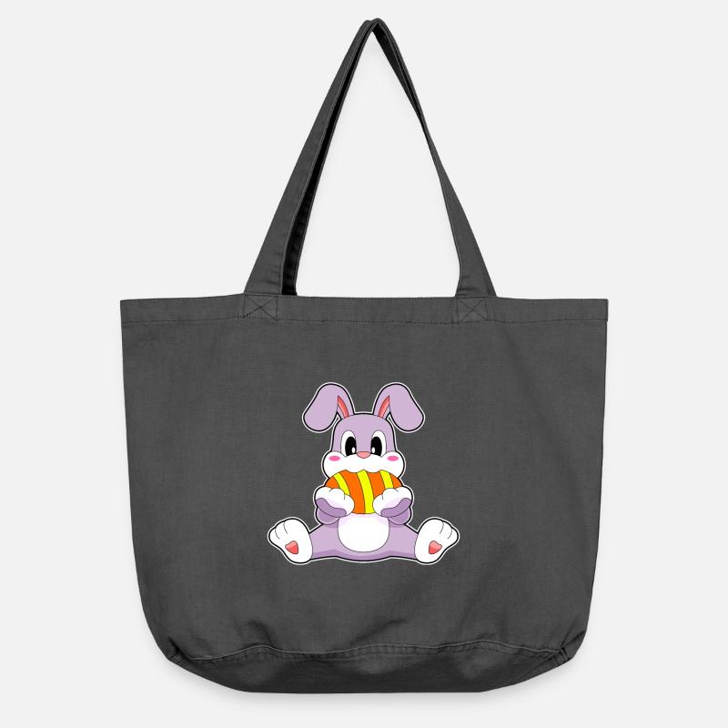 Bunny Easter Easter Egg - Vintage-washed Shopper - vintage black