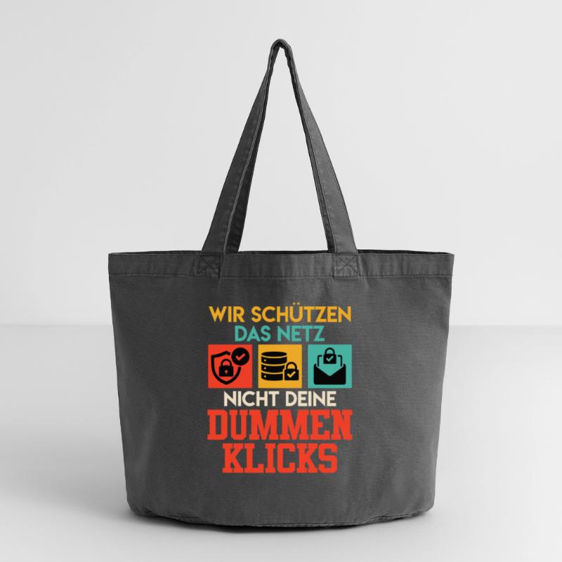 Coder WE DON'T USE THE NET YOUR STUPID CLICKS Vintage-washed Shopper